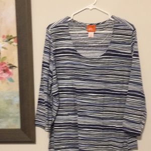 Very nice Hearts of Palm striped top, 2X